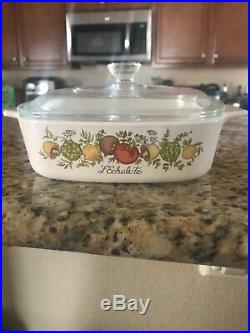 Vintage Rare Corning Ware Spice of Life P-7-C / 29 with Pyrex Lid