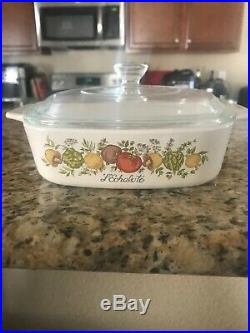 Vintage Rare Corning Ware Spice of Life P-7-C / 29 with Pyrex Lid
