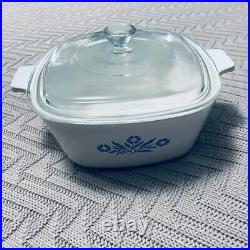 Vintage Rare CorningWare 60s blue cornflower 1 3/4 qt covered casserole