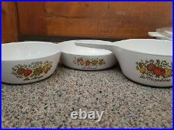 Vintage Rare Spice of Life Corning Ware 7 Piece Set. 2 With Lids