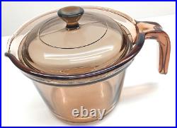 Vintage Rare TEAPOT Corning VISIONS Pyrex Amber Glass Coffee kettle Bent Handle Vintage Rare TEAPOT Corning VISIONS Pyrex Amber Glass Coffee kettle Bent Handle