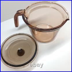 Vintage Rare TEAPOT Corning VISIONS Pyrex Amber Glass Coffee kettle Bent Handle Vintage Rare TEAPOT Corning VISIONS Pyrex Amber Glass Coffee kettle Bent Handle
