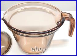 Vintage Rare TEAPOT Corning VISIONS Pyrex Amber Glass Coffee kettle Bent Handle Vintage Rare TEAPOT Corning VISIONS Pyrex Amber Glass Coffee kettle Bent Handle