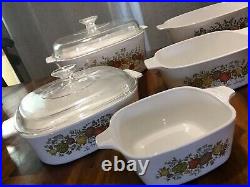 Vintage Set of 5 Corningware Spice of Life Casserole Dishes Corning Ware
