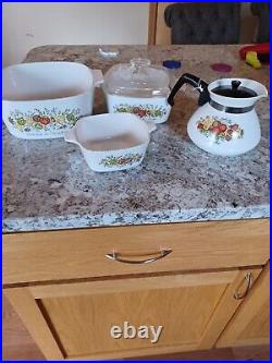 Vintage Spice Of Life Corning Ware Set 4 Pieces