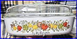 Vintage Spice Of Life LA ROMARIN Corning Ware A-10-B Casserole Dish withPyrex Lid