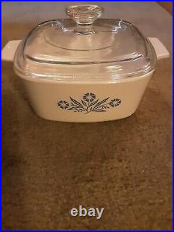 Vintage Stamped Blue Cornflower Corning Ware A-1 1/2-B With Lid
