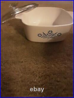 Vintage Stamped Blue Cornflower Corning Ware A-1 1/2-B With Lid