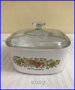 Vintage The Spice of Life Corning Ware Casserole with Lid A-3-B (3L)