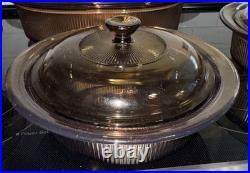Vintage Vision Corning Amber Glass Cookware Lot Of (8) Pcs 1qt, (2)-1.5qt, 4qt Vintage Vision Corning Amber Glass Cookware Lot Of (8) Pcs 1qt, (2)-1.5qt, 4qt