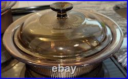 Vintage Vision Corning Amber Glass Cookware Lot Of (8) Pcs 1qt, (2)-1.5qt, 4qt Vintage Vision Corning Amber Glass Cookware Lot Of (8) Pcs 1qt, (2)-1.5qt, 4qt