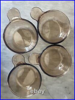 Vintage Vision Corning Ware Amber Glass Cookware 11 Piece Set Pyrex With Lids