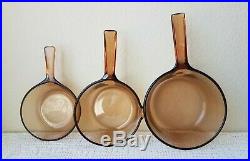 Vintage Visions Corning Ware 12-Piece Amber Glass Cookware Sauce Pans & Skillets