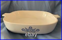 Vintage corning ware blue cornflower 10in dish with lid P-10-B