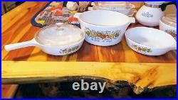 Vintage corning ware, blue cornflower, La Sauge, Le Peril, Cornflower tea pot
