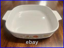 Vintage corning ware wildflower 10X10 casserole dish with glass lid