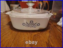 Vintage white corningware blue flower