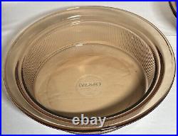 Vision Ware Vintage Corning Pyrex Amber Glass Cookware 11 Piece Set USA