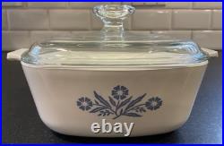 Vntg 1960's Corning Ware Casseole Dish Pyrex LID Cornflower Blue 1.5 Qt Vntg 1960's Corning Ware Casseole Dish Pyrex LID Cornflower Blue 1.5 Qt