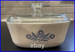 Vntg 1960's Corning Ware Casseole Dish Pyrex LID Cornflower Blue 1.5 Qt Vntg 1960's Corning Ware Casseole Dish Pyrex LID Cornflower Blue 1.5 Qt