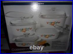 Vntg 90's Corning Ware Abundance 10 pc casserole set 1, 2, 3 & 5 qt NEW IOB NRFB