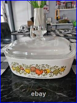 Vtg 2 Qt Corning Ware A-2-B Spice of Life La Marjolaine 22 Casserole Dish with Lid