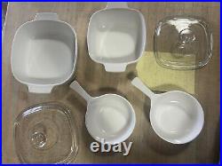 Vtg 6 Pcs Spice O' Life Corning Ware Casserole withLids 1972-1987 withMenuettes