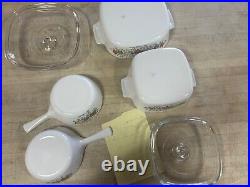 Vtg 6 Pcs Spice O' Life Corning Ware Casserole withLids 1972-1987 withMenuettes