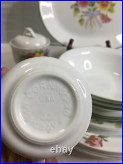 Vtg Corning Corelle Summer Blush dinnerware Set 20 pcs. Plate bowl cup
