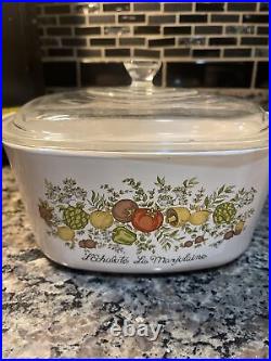 Vtg Corning Ware 3 Qt L'Echalote La Marjolaine Spice of Life withLid A3B