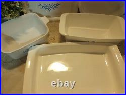 Vtg Corning Ware 5pc Blue Cornflower Baking Dish Set p-35-b p-4-b p-315 p-309