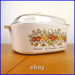 Vtg Corning Ware L'Echalote La Marjolaine Spice of Life 5 Quart Dish A-5-B Lid