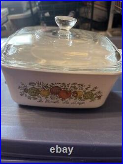 Vtg Corning Ware Loaf Casserole 7 x 5 1/2 x 3, P-4-B, Numbered 32 Spice of Life