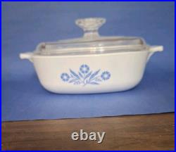 Vtg Corning Ware P-1-B Blue Cornflower 1Qt. Casserole With Original Lid