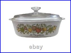 Vtg Early 60s Corning Ware A-2-B Spice of Life La Marjolaine 2 Liter Dish Withlid