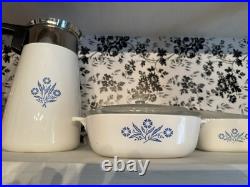 Vtg LOT Vintage Corning Ware Blue Cornflower Pattern