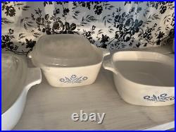 Vtg LOT Vintage Corning Ware Blue Cornflower Pattern
