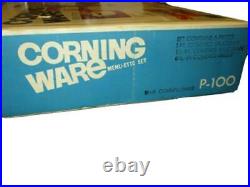 Vtg Retro P-100 Corning Ware White Cornflower Blue Menu-ette Sealed Box