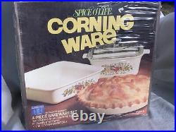 Vtg corning ware spice of life 4 Pc Bakeware Set New Sealed In Box P-260-8