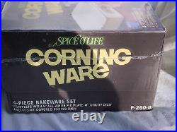 Vtg corning ware spice of life 4 Pc Bakeware Set New Sealed In Box P-260-8